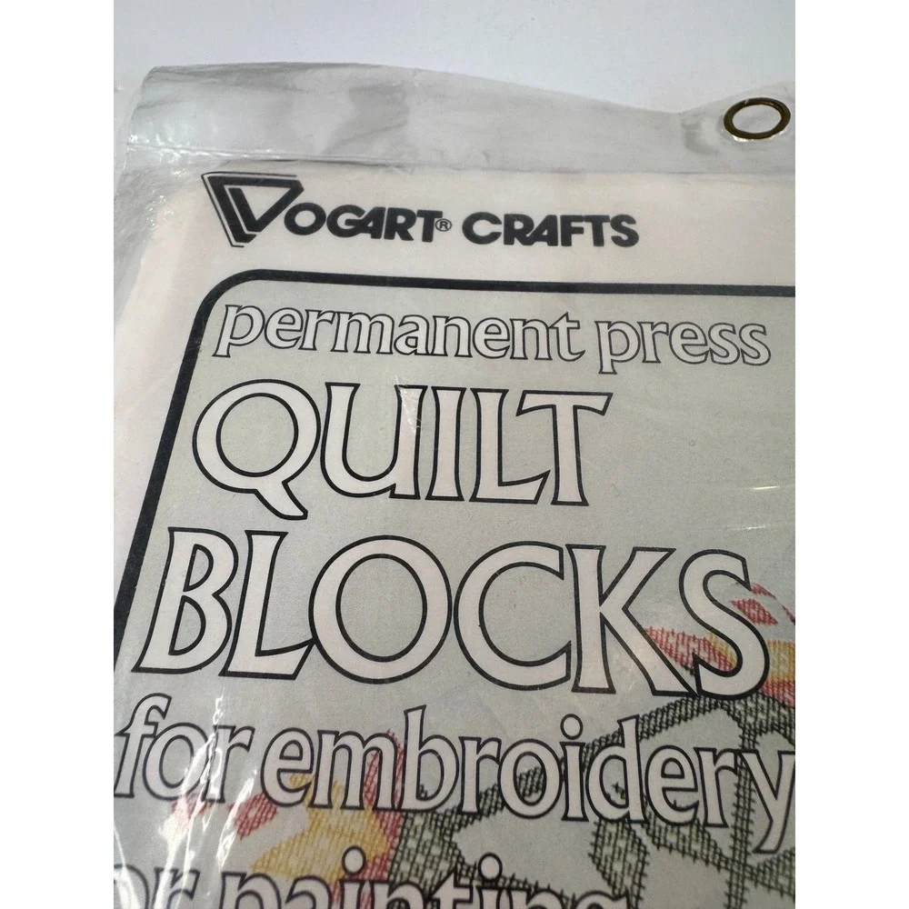 Vintage Vogart Crafts Cross Stitch Quilt Blocks 6 Piece NOS Embroidery Kit